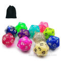 Bescon 10pcs Set of Multi Polyhedral D20 dice, 10 Count Assorted Random Multi Effected&Colored Pack of Dice in Drawstring Pouch